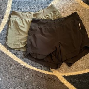 Bundle of 2 REI running shorts black green NWOT